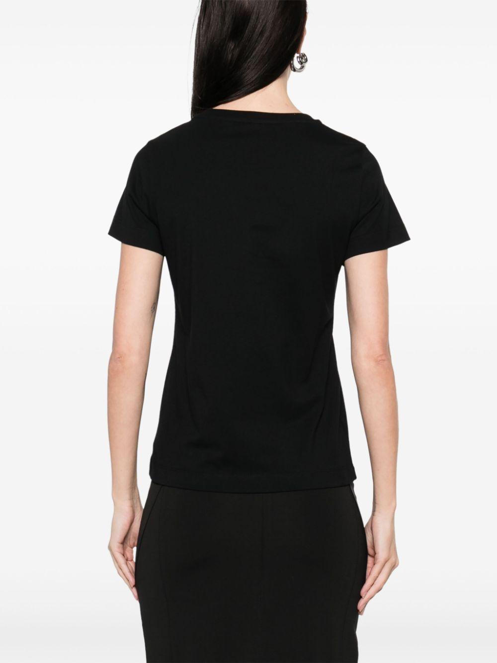 T-shirt nera ricamo Love Birds 100355A2HN Z99 PINKO 