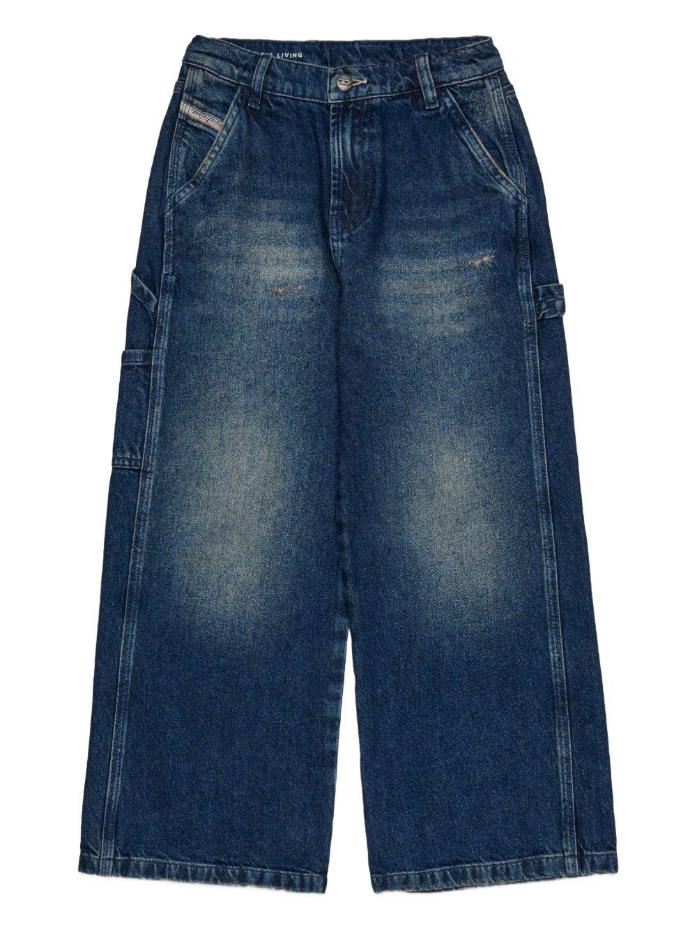 Jeans D-Agjx-J in Cotone con Cinque Tasche J02349KXBQC K01 DIESEL KIDS 