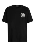 T-shirt in cotone girocollo con patch logo