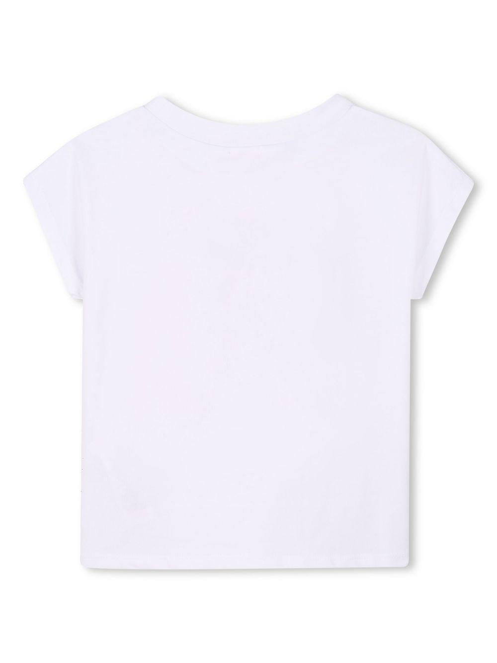 T-shirt bianca love con fiore
