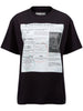 T-shirt nera stampa giornale