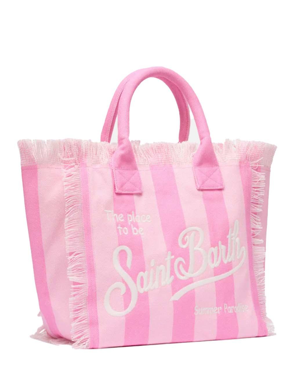 Borsa a spalla vanity con fantasia a righe rosa VANI001 04190H MC2 SAINT BARTH 