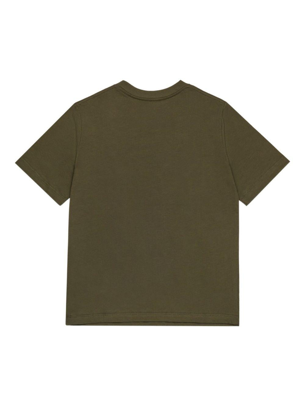 T-shirt verde militare con grafica e maniche corte M60897MM02Y M6514 MM6 MAISON MARGIELA KIDS 