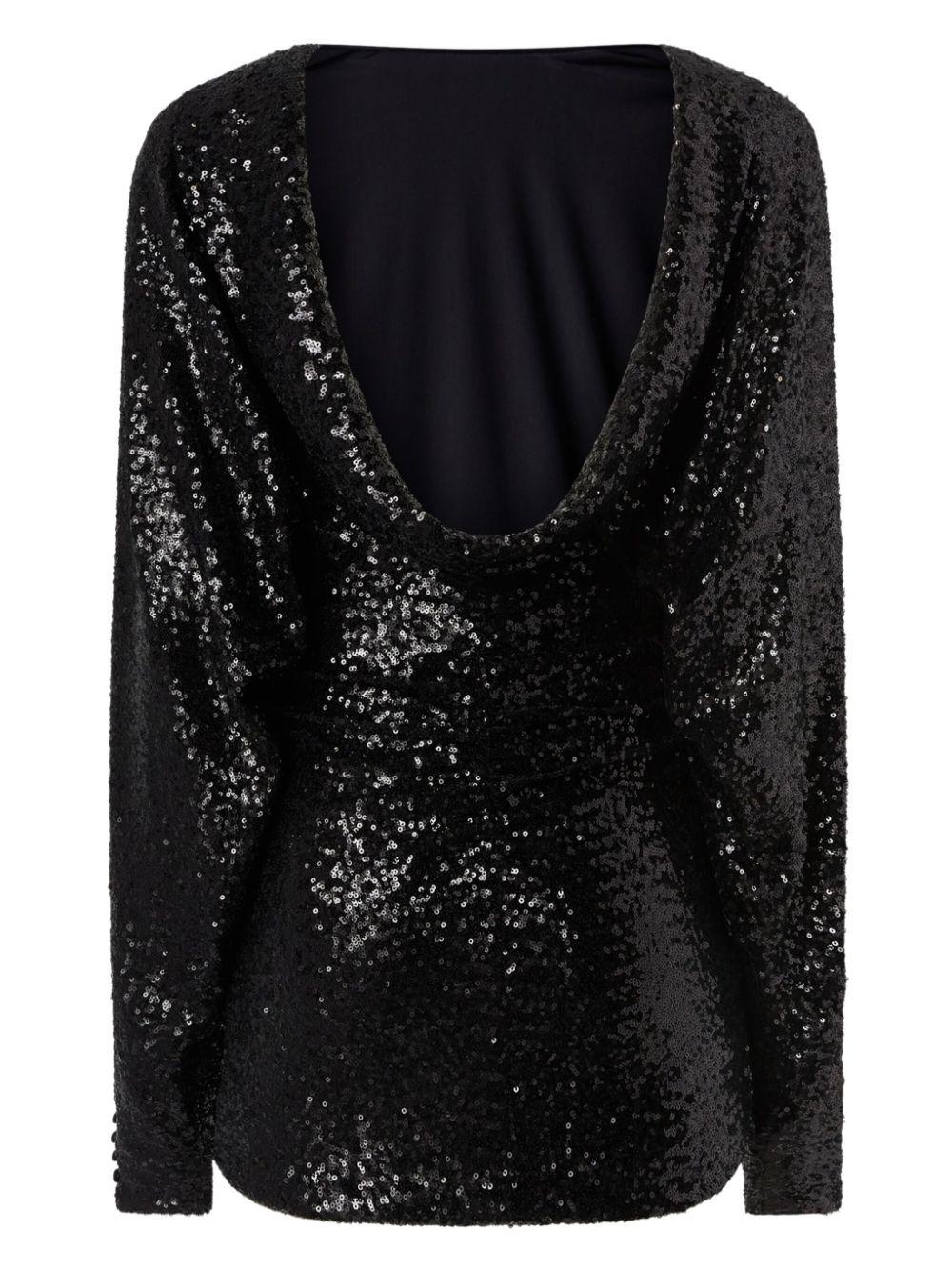 Abito mini paillettes all-over nero 104482A29J Z99 PINKO 