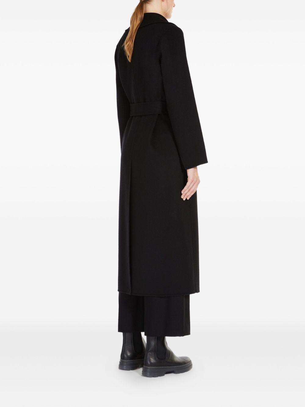 Cappotto Nero a Portafoglio con Cintura 2529016043600 013 MAX MARA 'S 