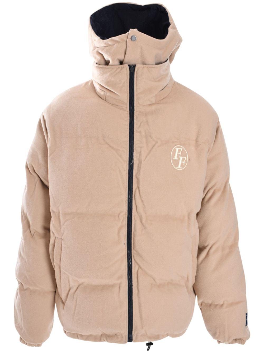 Bomber imbottito reversibile logo petto beige/blu