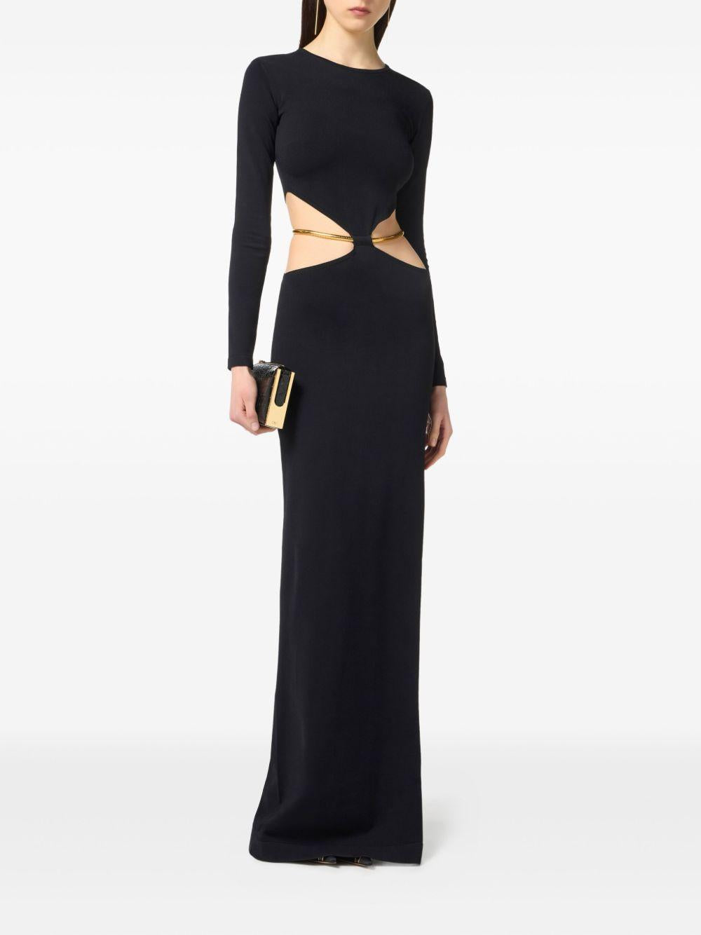 Abito a Maniche Lunghe con Dettaglio Cut-Out Nero AM24S56E2 110 ELISABETTA FRANCHI 