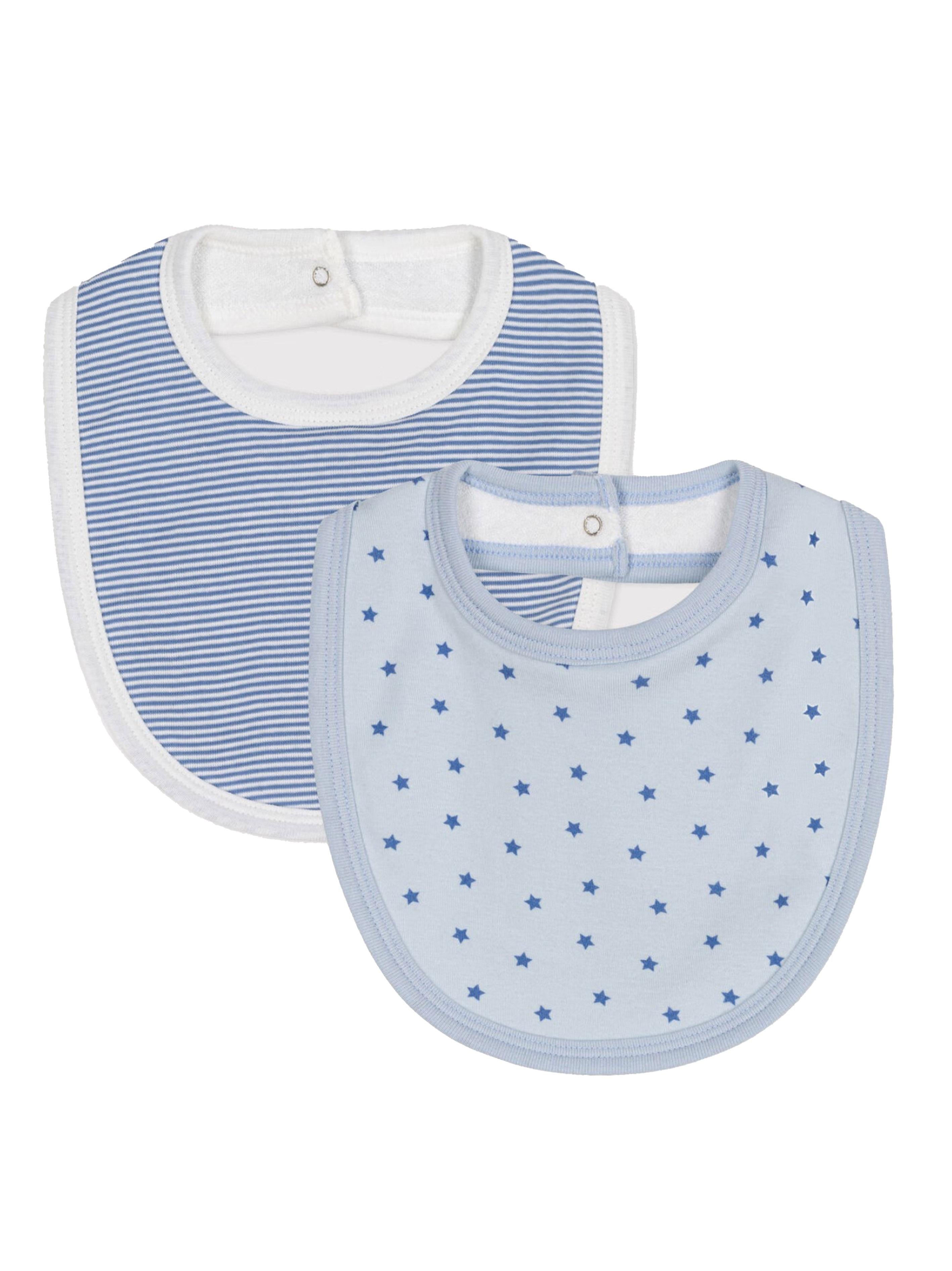 Set bavette fantasia azzurro neonato (2pz)