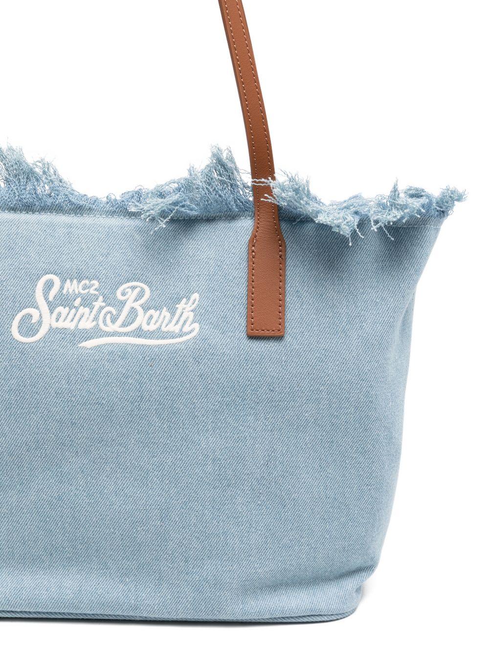 Borsa tote in denim con bordi sfrangiati CBMF001 01759L MC2 SAINT BARTH 