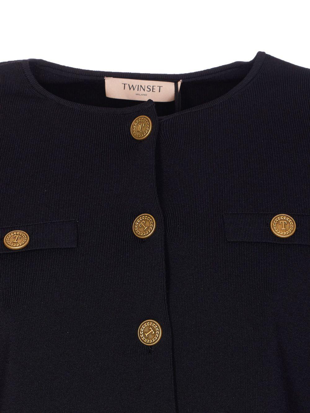 Cardigan nero con bottoni frontali 252TP320A 00006 TWINSET 