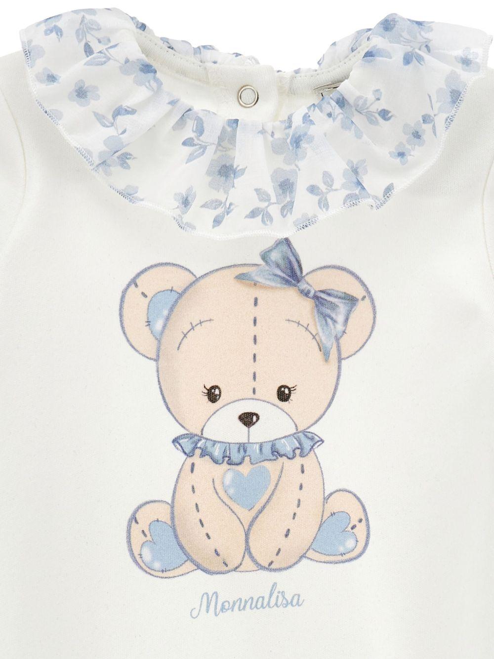 Set Neonato in Cotone con Stampa Orsetto e Fiori 35F5086000 0151 MONNALISA KIDS 