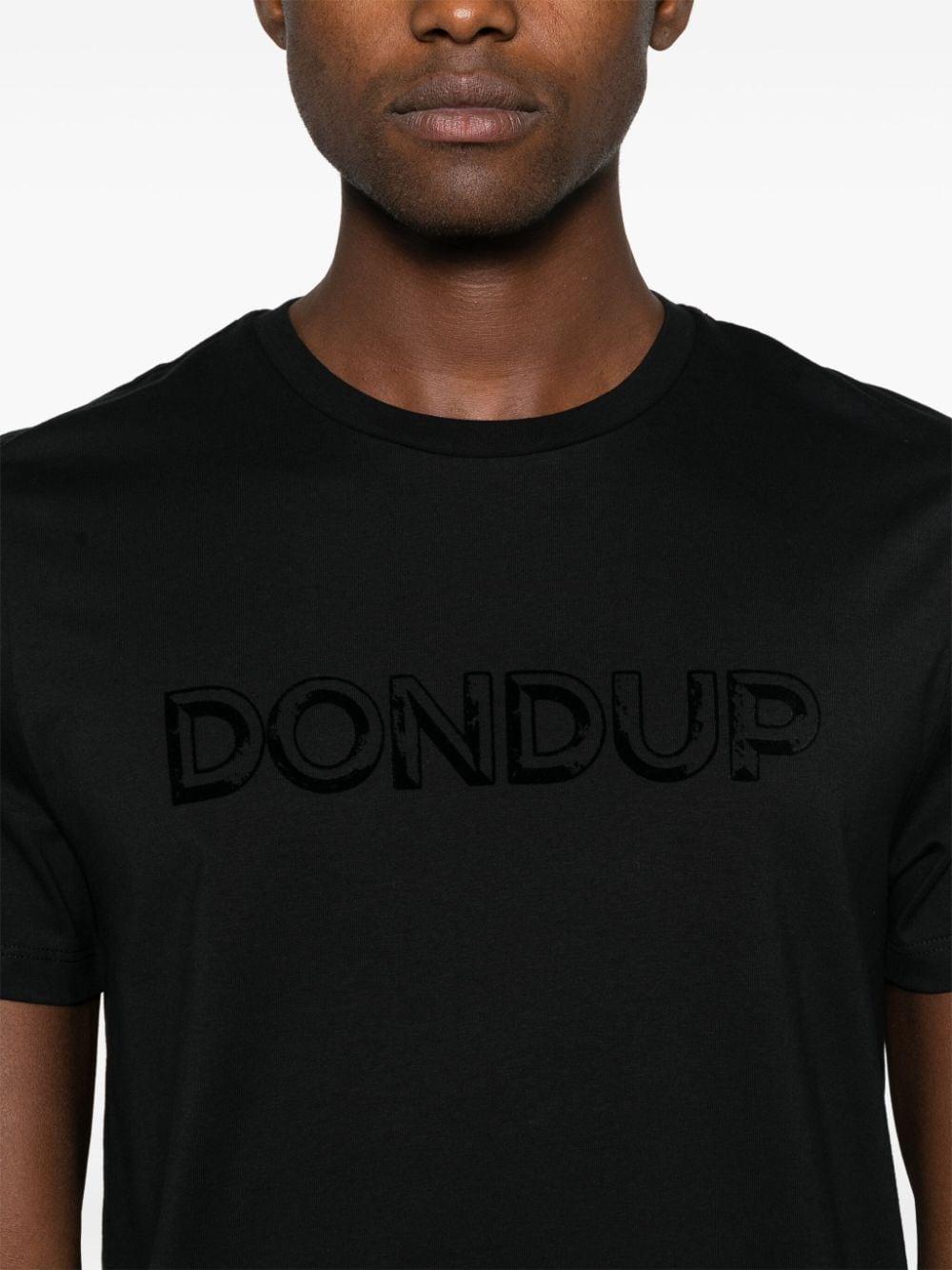 T-shirt logo stampa frontale nera US198JF0309UHY6 999 DONDUP 