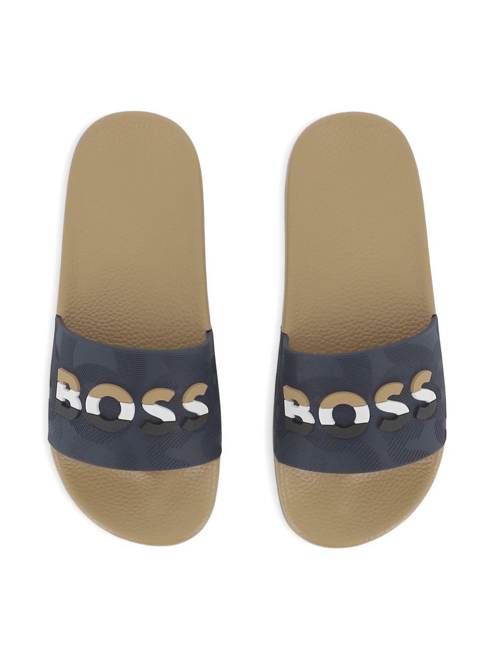 Ciabatte con logo a contrasto J52800 849 BOSS KIDSWEAR 