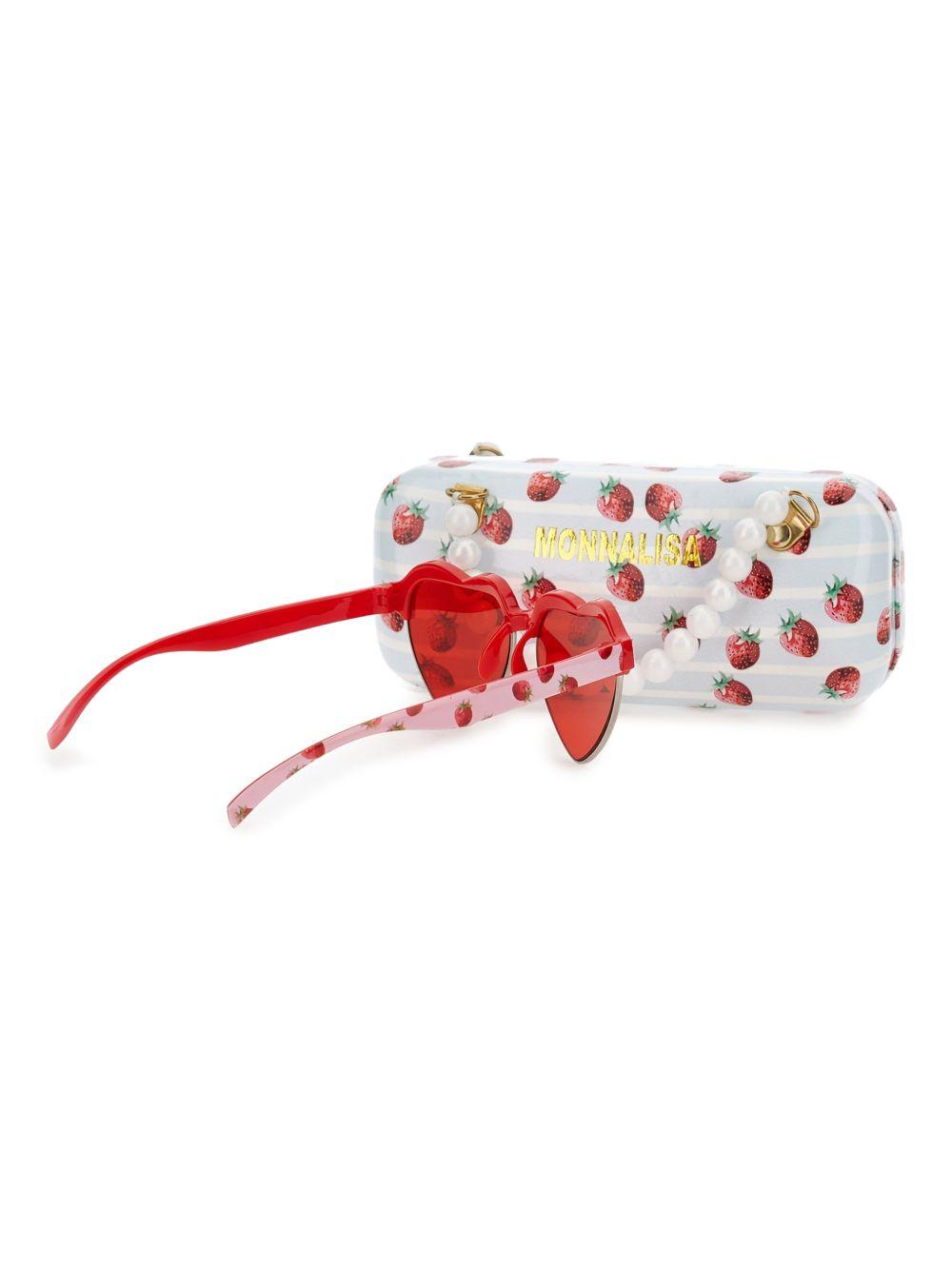 Occhiali da sole a cuore con custodia coordinata 39G0287072 5244 MONNALISA KIDS 