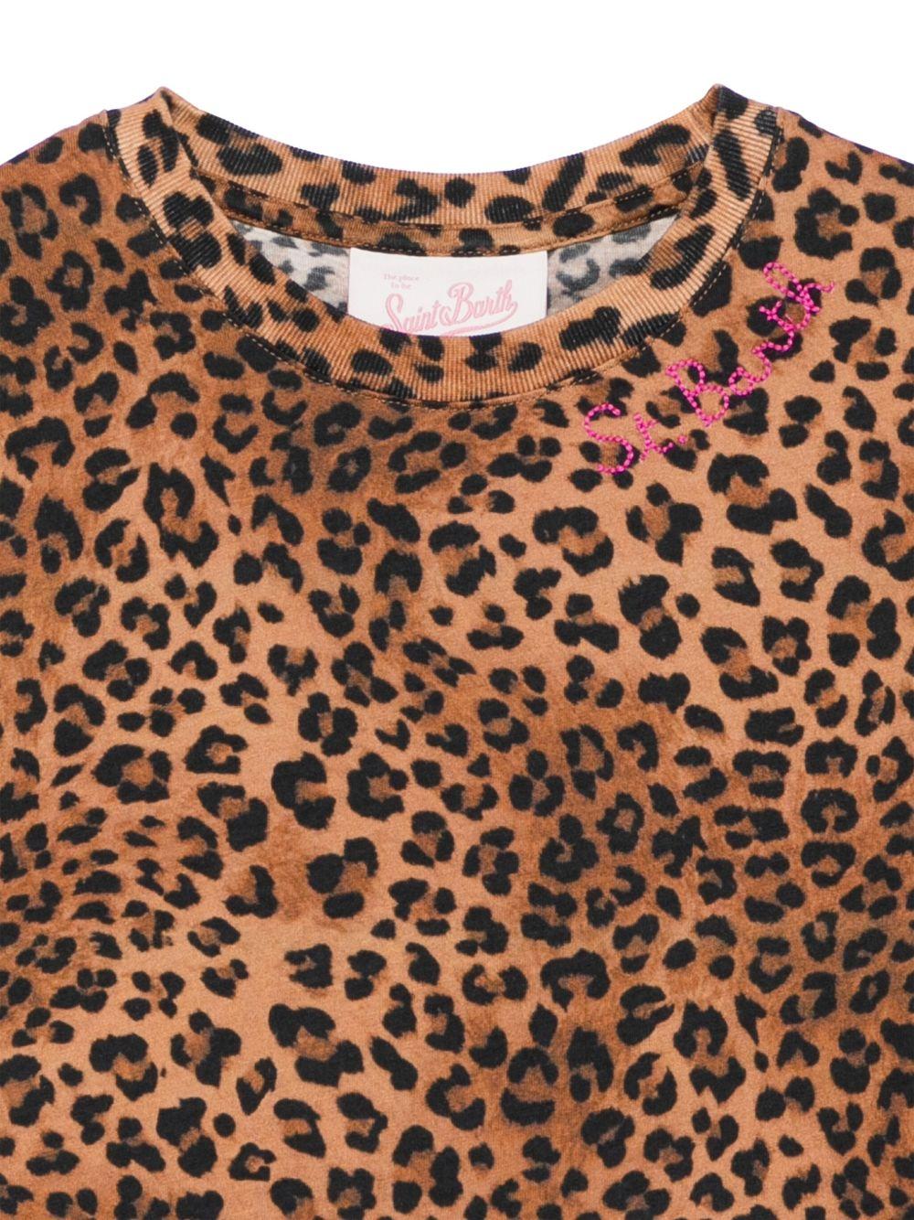 Abito abbie leopardato con frange