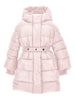 Cappotto Imbottito Rosa Chiaro con Cintura