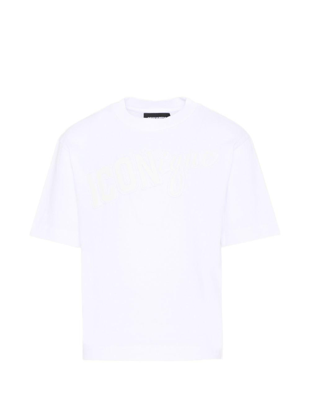 T-shirt a maniche corte in cotone DQ3388D0AG7 DQ100 DSQUARED KIDS 