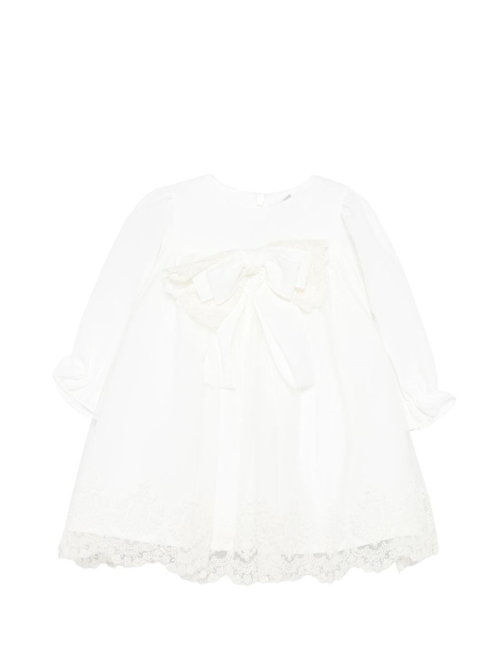 Abito con fiocco e pizzo maniche lunghe EV309ML C900 MARLU' KIDS 