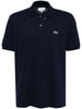 Polo blu mini logo ricamo