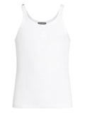Dolce & Gabbana White Cotton Tank Top with Embroidered Logo