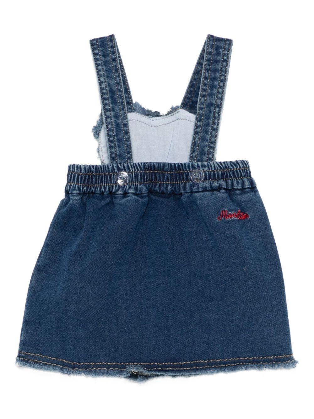 Tutina Denim Blu con Ricamo Mickey Mouse 39F7036043 0055 MONNALISA KIDS 