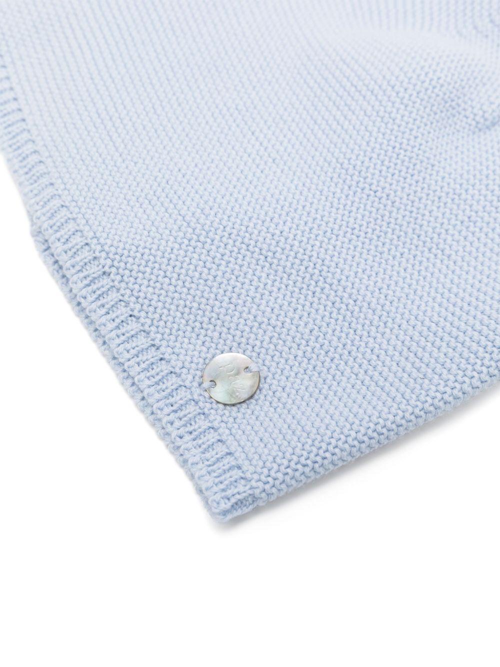 Cappello in maglia celeste