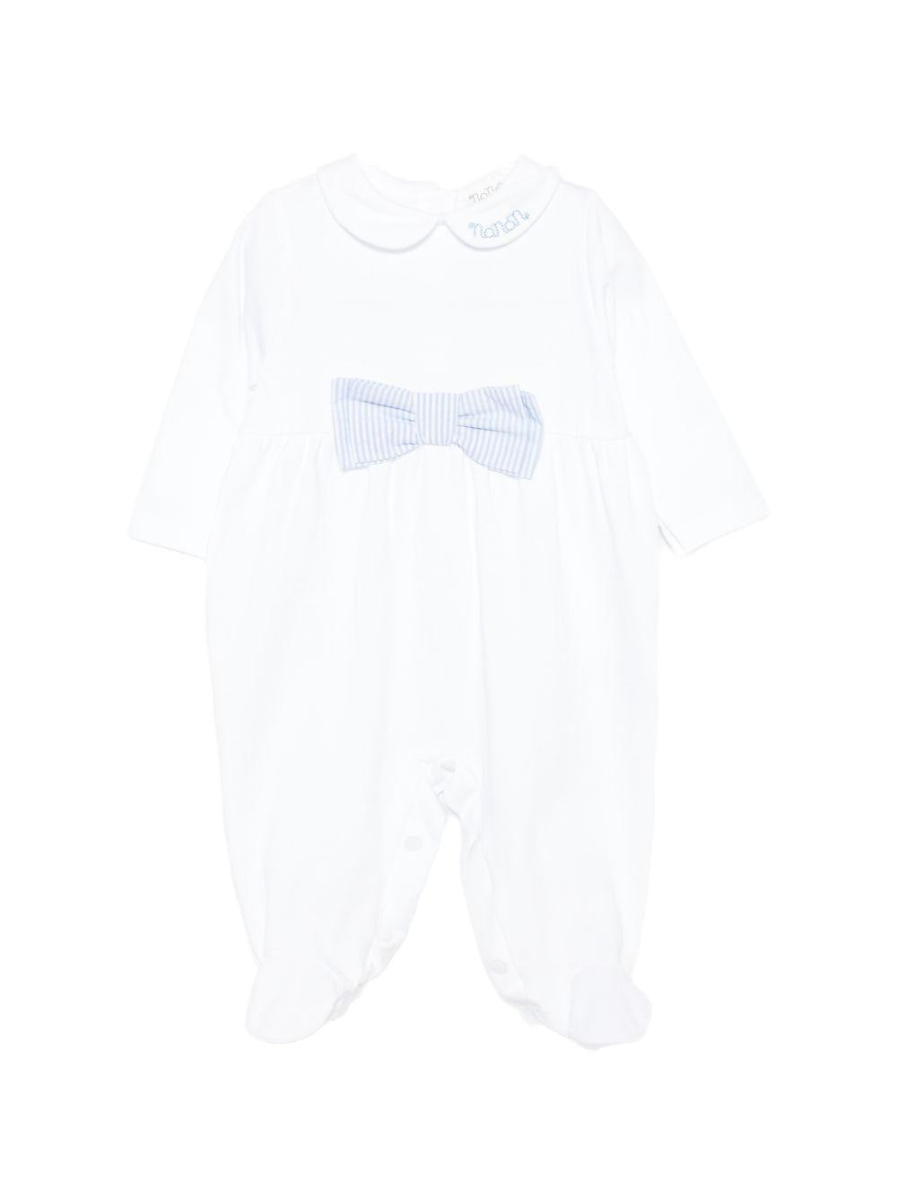 Tutina con colletto e fiocco a righe E26473 AZZURRO NANAN KIDS 