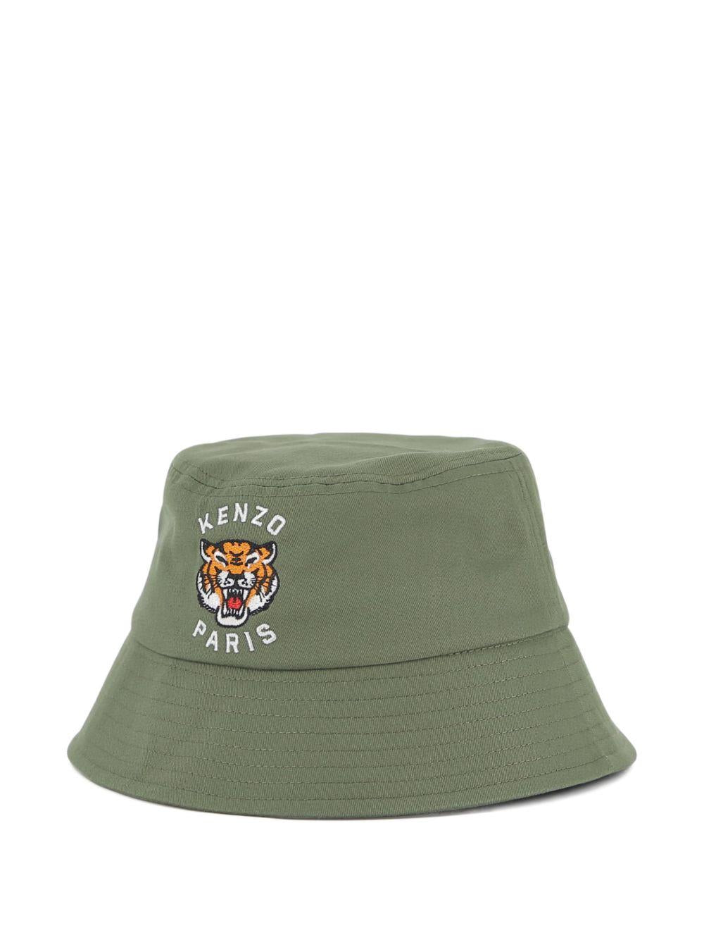 Cappello da pescatore con logo tigre ricamato K61830 64B KENZO KIDS 