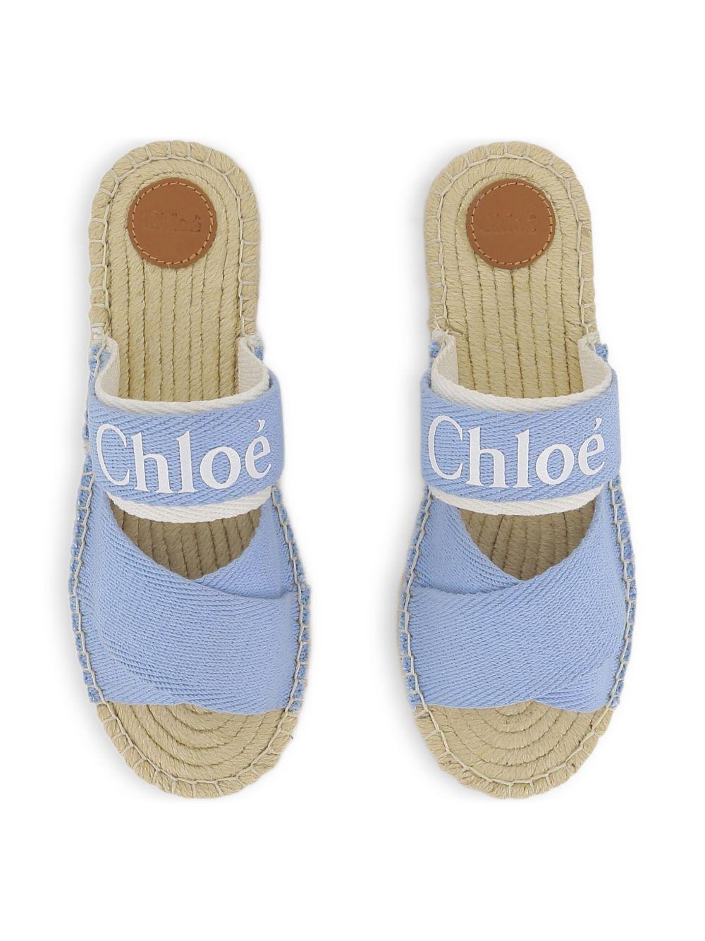 Sandali espadrillas in tessuto con logo C20885 Z10 CHLOE KIDS 
