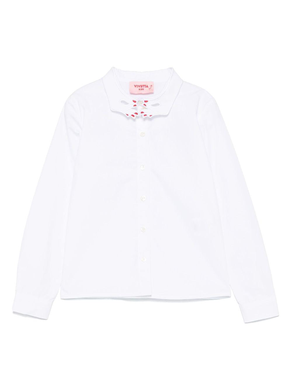 Camicia bianca con collo mani