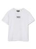 T-shirt bianca mini logo centrale
