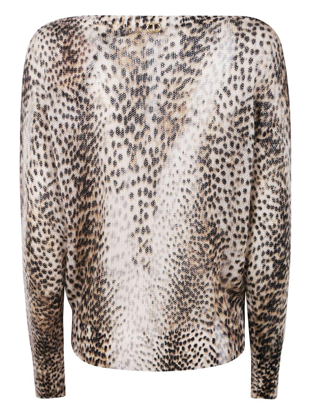 Maglione Marrone con Stampa leopardata 252TT3501 13041 TWINSET 