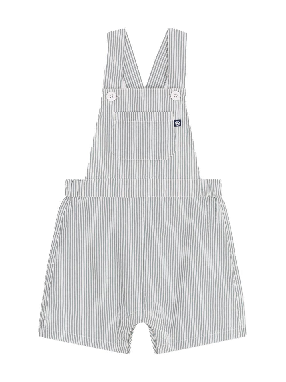 Salopette grigia a righe A0CVA 01 PETIT BATEAU KIDS 