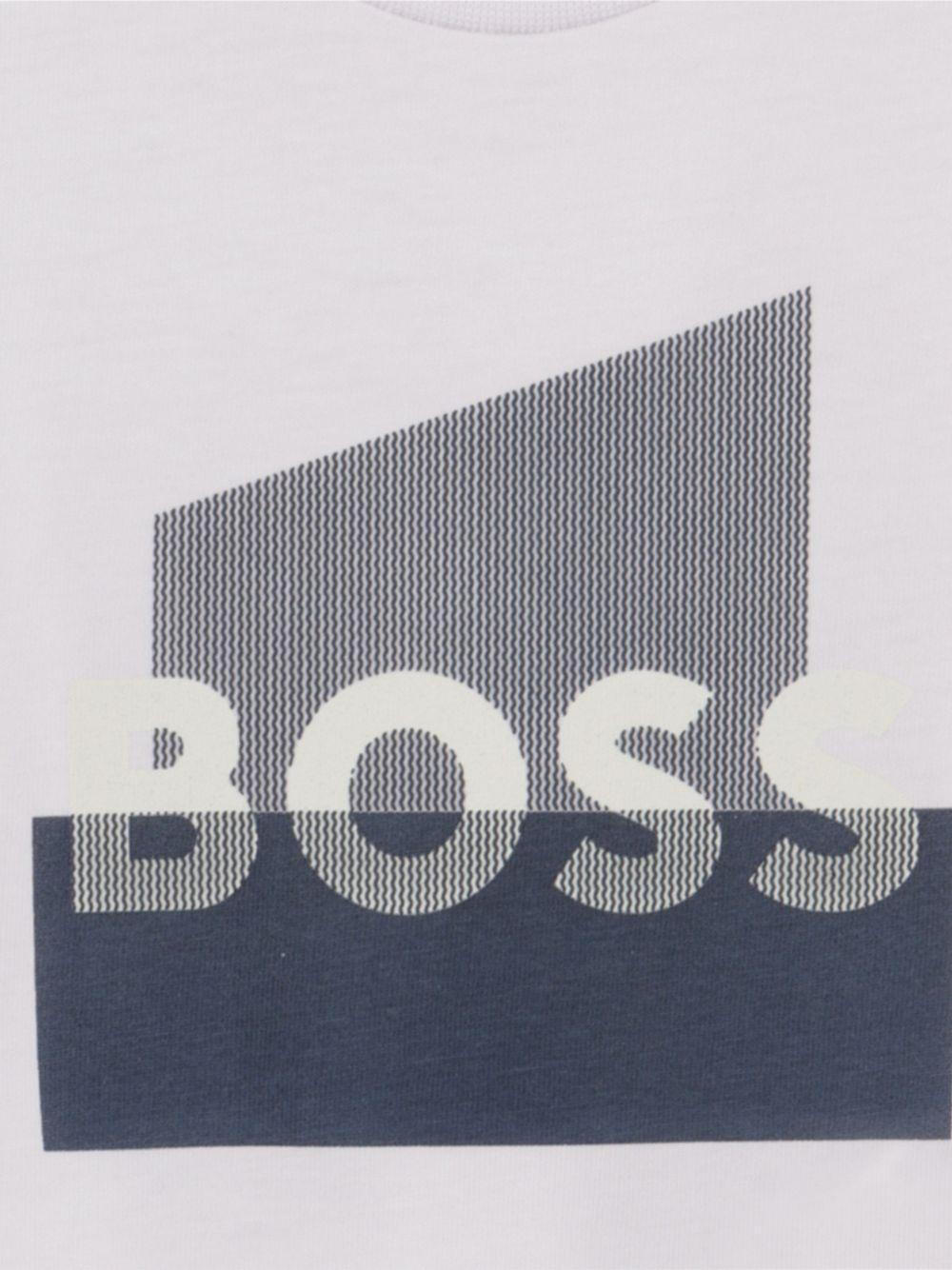 T-shirt con stampa logo geometrica J52879 10P BOSS KIDSWEAR 
