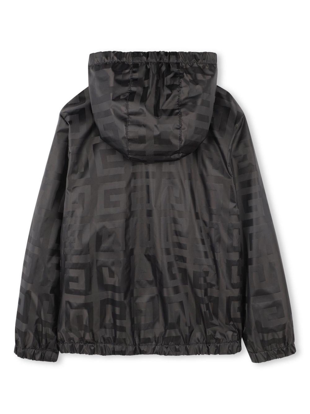 Giacca a vento logo all-over nero H30692 09B GIVENCHY KIDS 