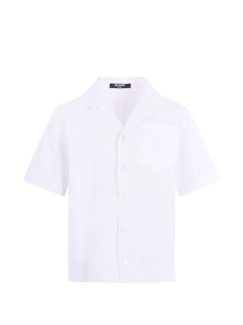 Camicia con colletto classico BY5P41P0562 100 BALMAIN KIDS 