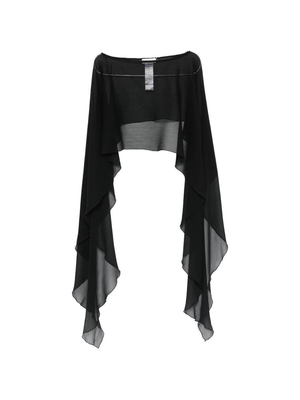 Cappa in poliammide effetto trasparente WS00361 NERO BABYLON COLLECTION 