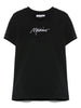 T-shirt nera logo ricamo