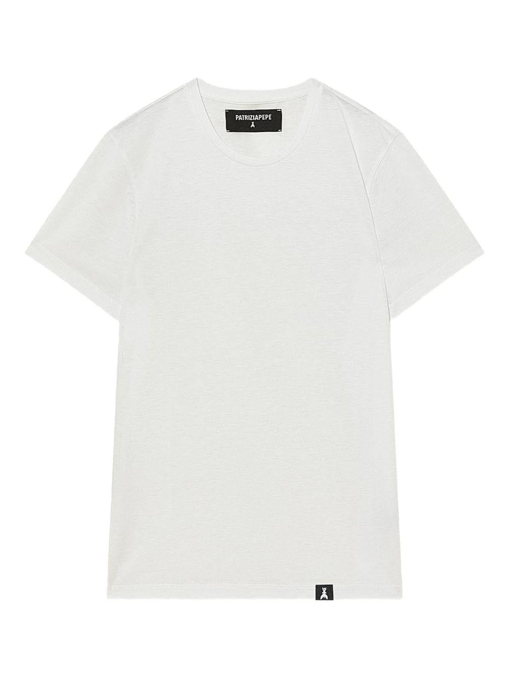 T-shirt basic mini etichetta fly bianca