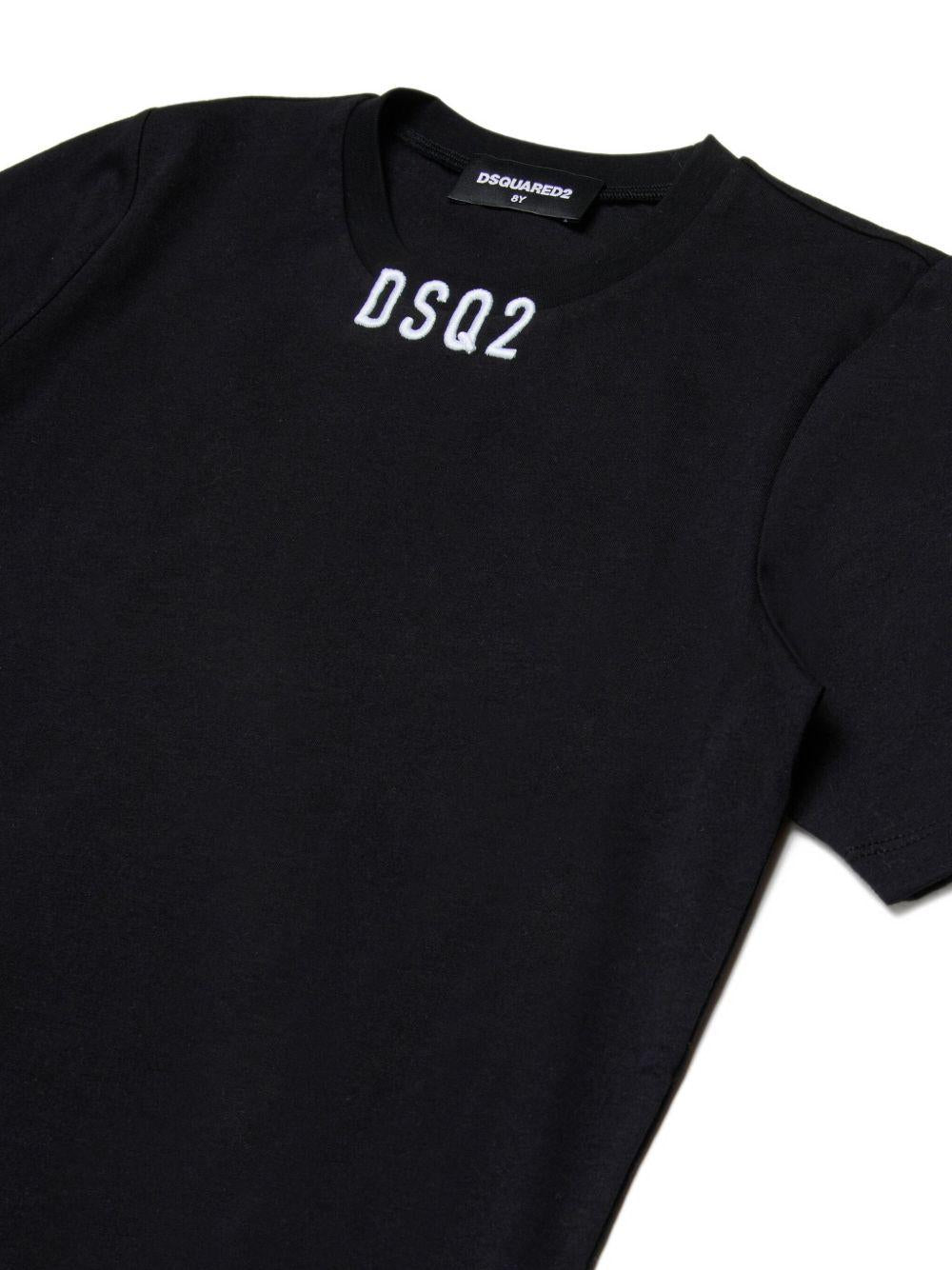 T-shirt Nera con Logo DQ2997D008N DQ900 DSQUARED KIDS 