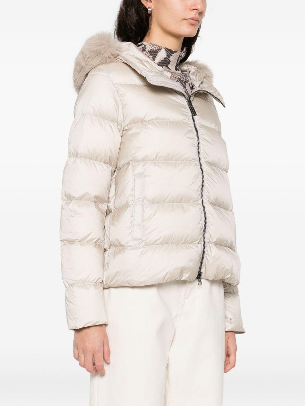 Giacca beige con cappuccio in pelliccia 2216E2YO 16 COLMAR 