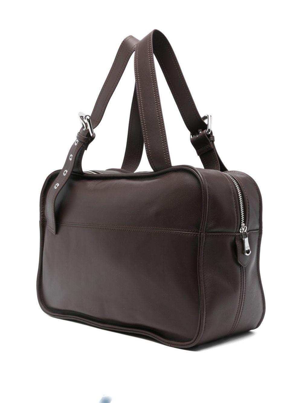 Borsa marrone scuro con logo goffrato 2B0125L113F B856 PATRIZIA PEPE 