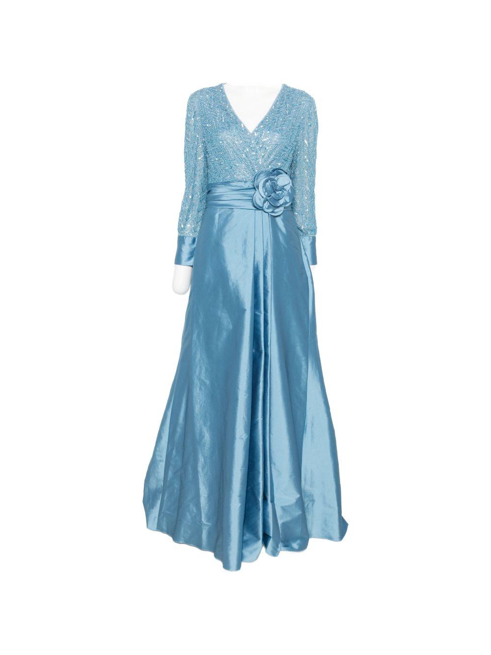 Abito lungo con corpino in paillettes 1T151TAF0P680 AZULEMPOLVADO ROSA CLARA COCKTAIL 