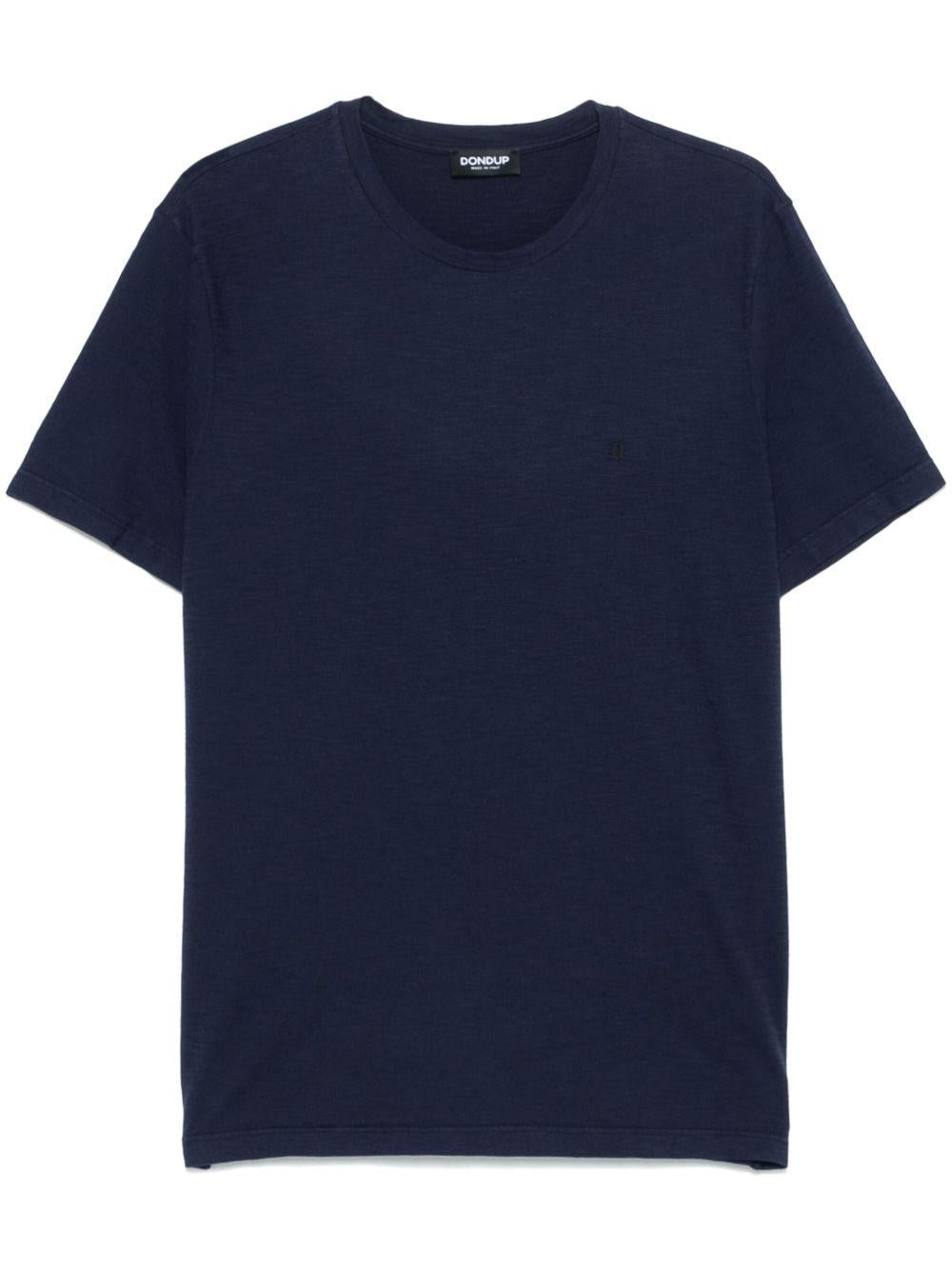 T-shirt blu mini logo ricamo US198JF0195UZL4 890 DONDUP 