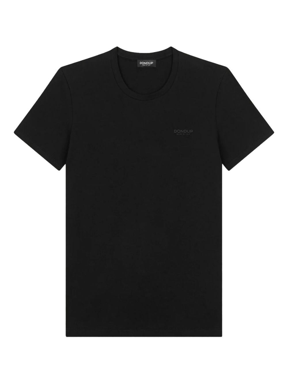 T-shirt nera mini logo petto