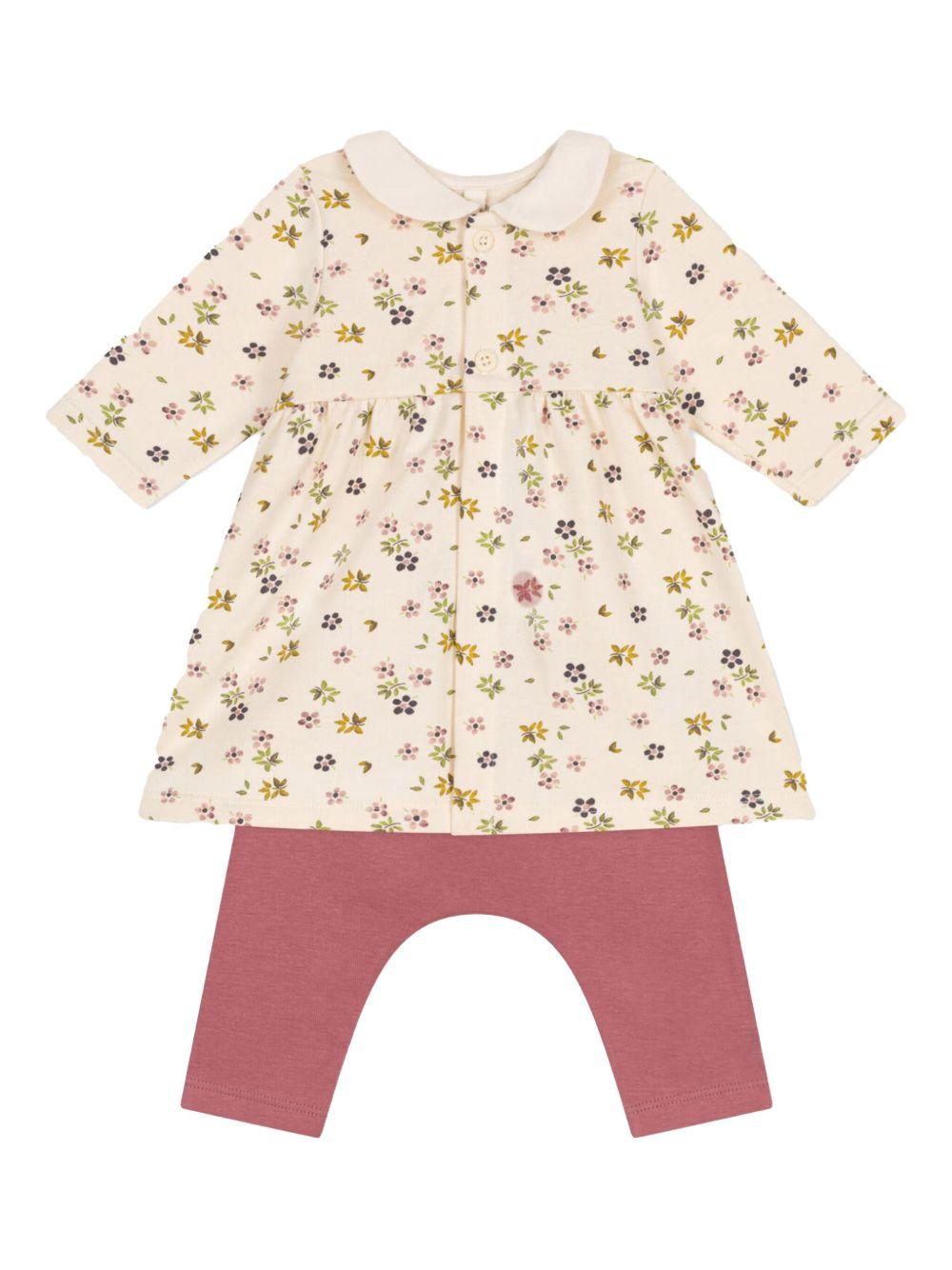 Set floreale rosa neonata (2pz) A0BBX 01 PETIT BATEAU KIDS 