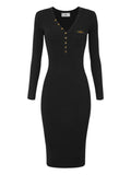 Black Ribbed Midi Dress