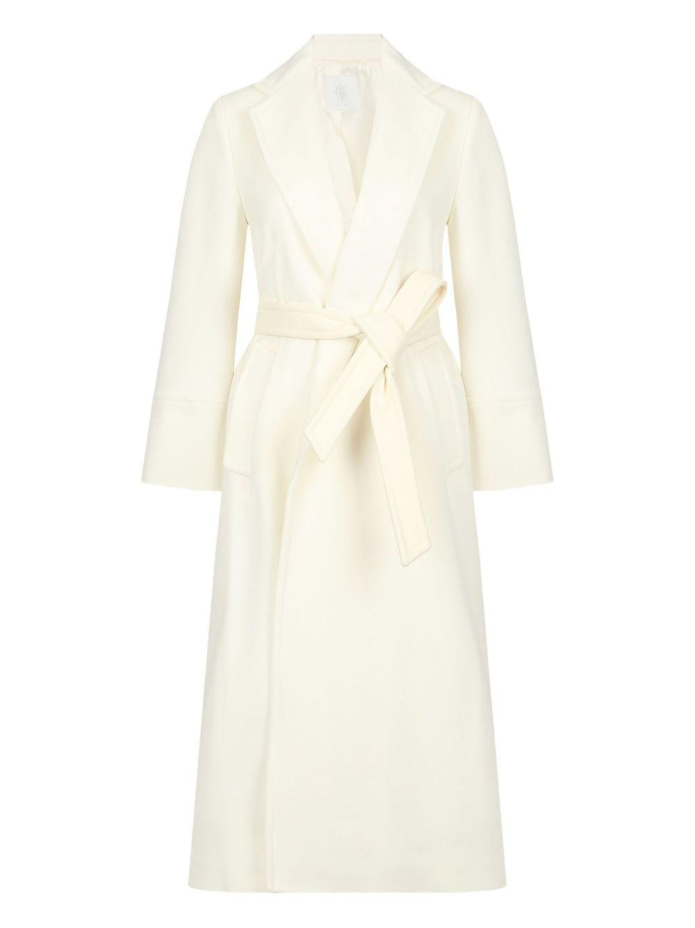 Cappotto panna con cintura
