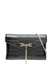 Clutch Effetto Coccodrillo con Catena Oro