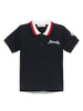 Polo blu neonato logo ricamo